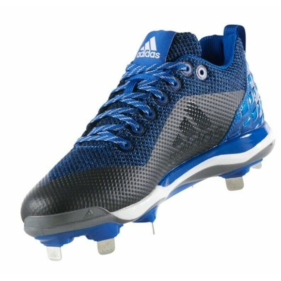 Adidas Softball Cleats Women's 6.5 NWT Blue PowerAlley 5 Low Metal Fastpitch - Picture 11 of 12